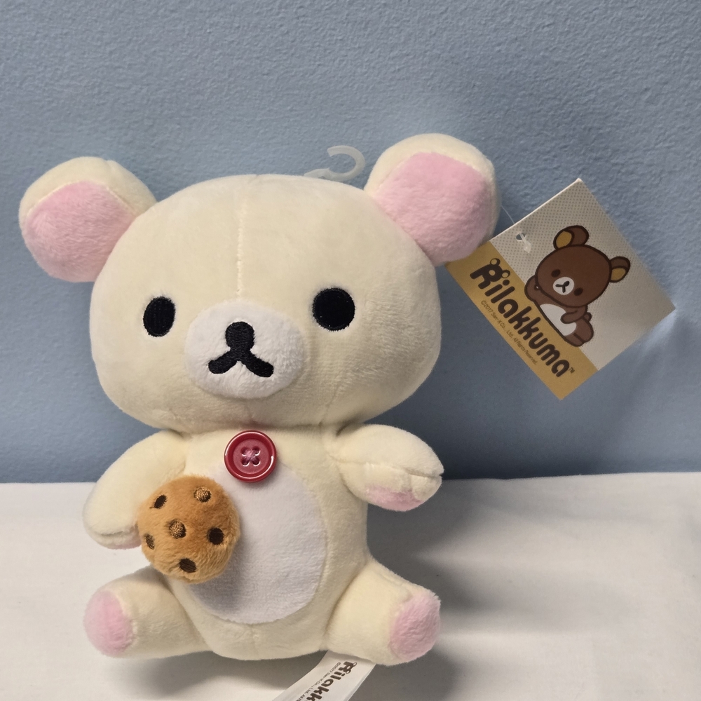 Rilakkuma San-x Korilakkuma Bear Plush with Cookie Biscuit 7" 2017